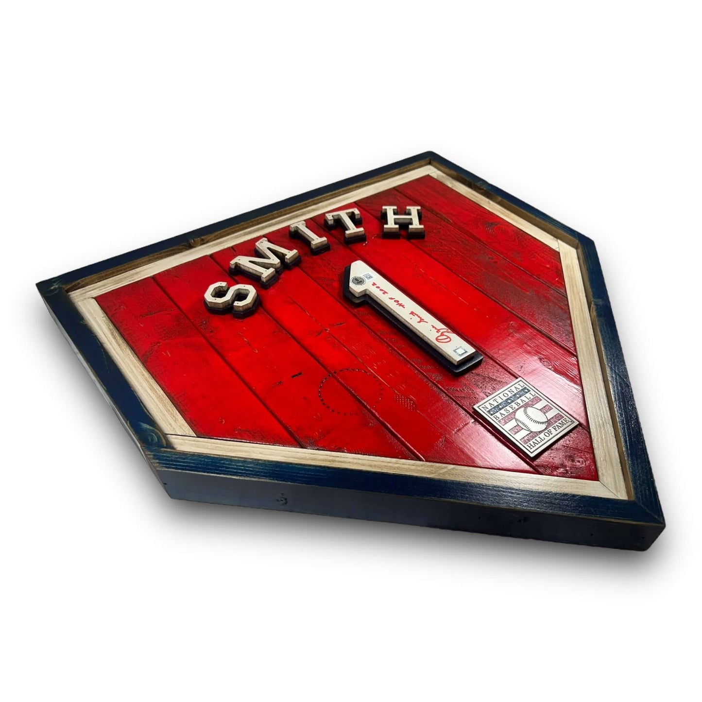 Autographed Ozzie Smith #1 - National Baseball Hall of Fame Handmade Home Plate. Baseball Memorabilia. Made in USA