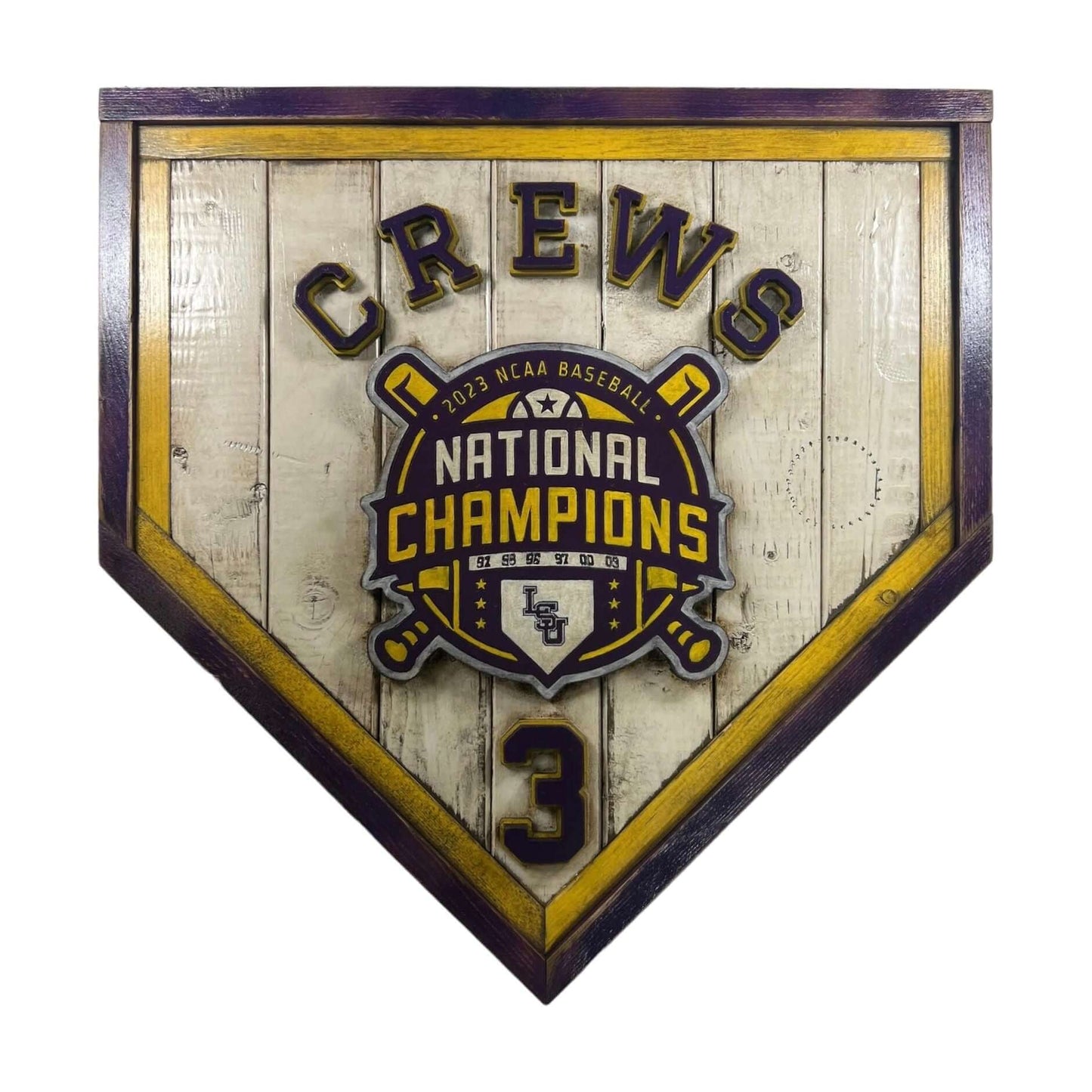 Deluxe large custom home plate sign – personalized baseball or softball award display