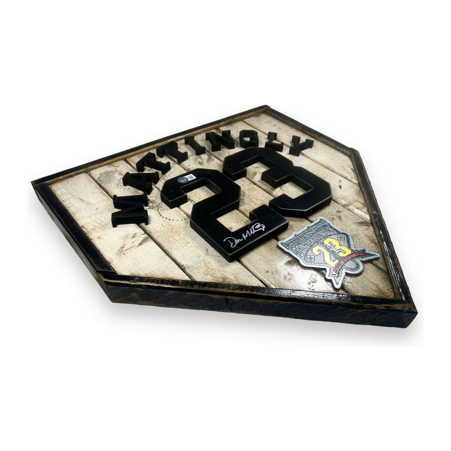 Autographed Don Mattingly #23 - National Baseball Hall of Fame Handmade Home Plate. Baseball Memorabilia. Made in USA