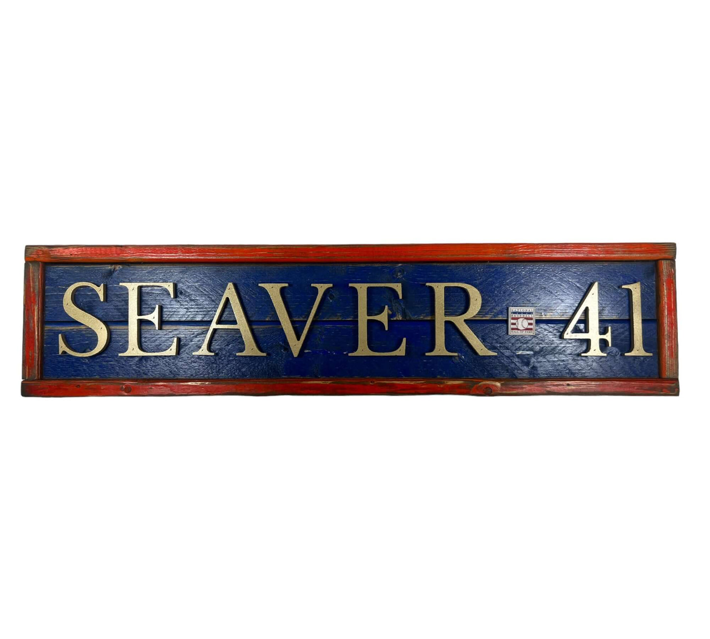 Hand Crafted Wooden baseball nameplate with Tom Seaver #41. Made in USA.