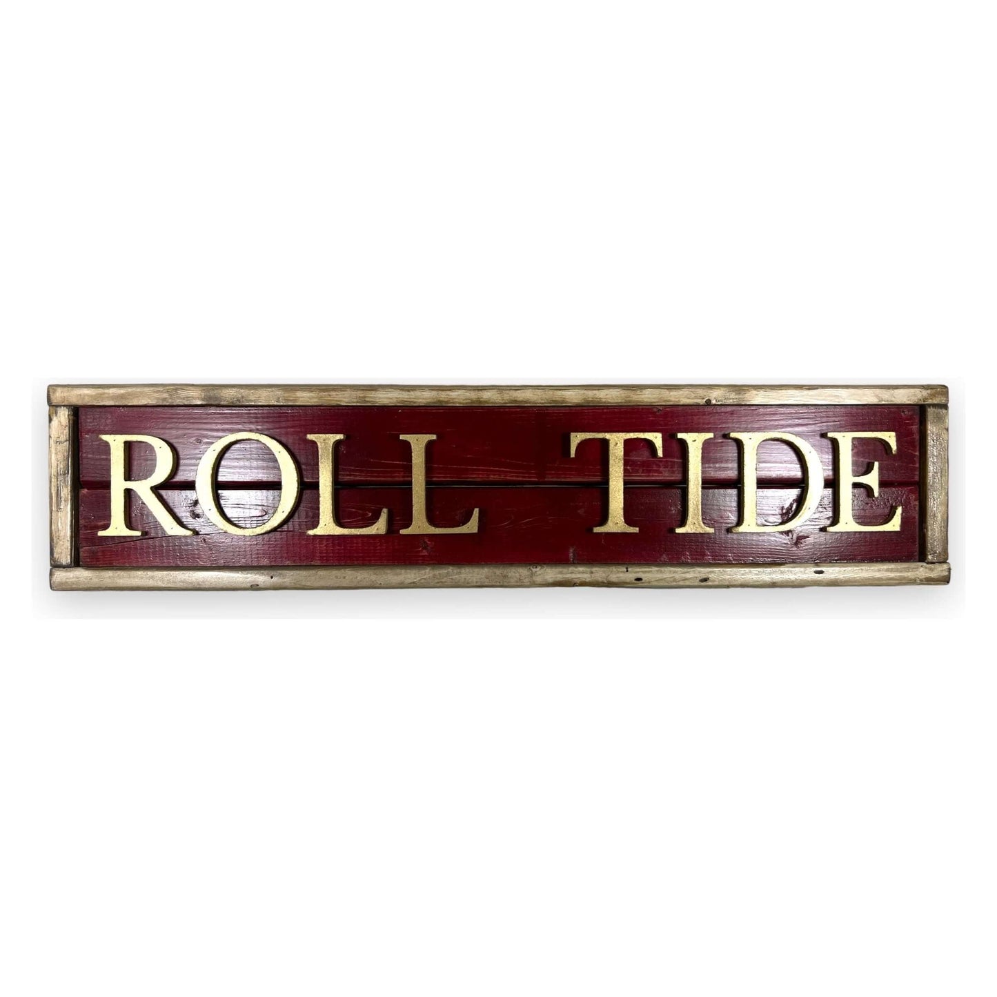 Hand Crafted Wooden nameplate with Roll Tide. Made in USA.