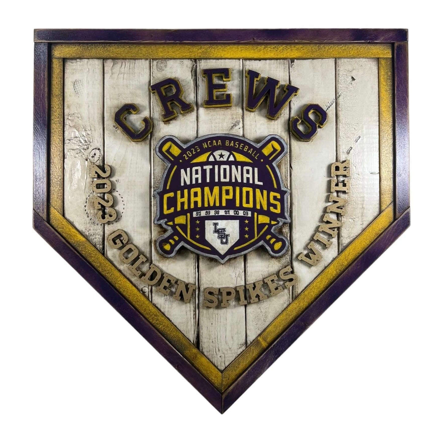 Deluxe large custom home plate sign – personalized baseball or softball award display