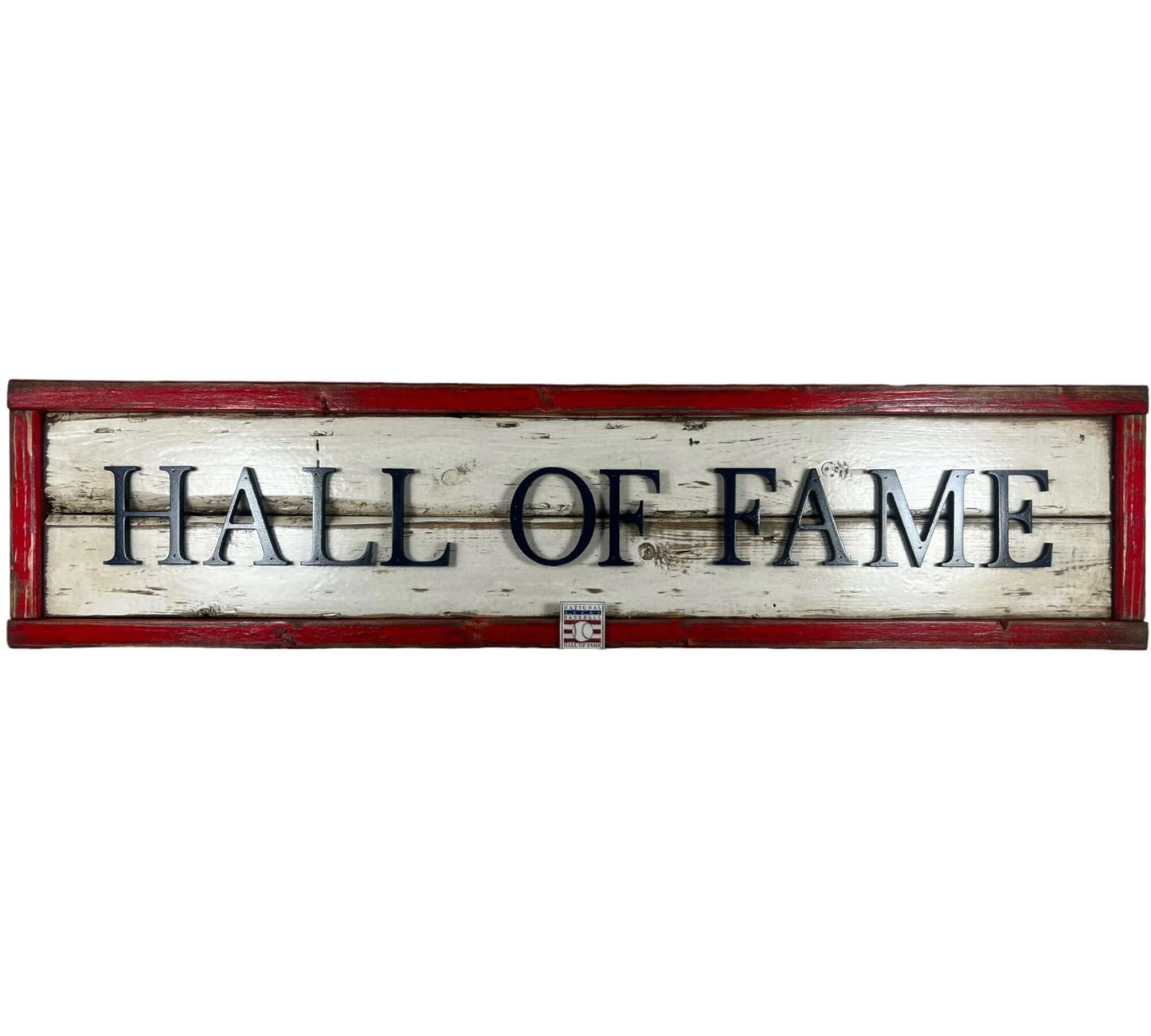 Hand Crafted Wooden baseball nameplate with Hall of Fame. Made in USA.