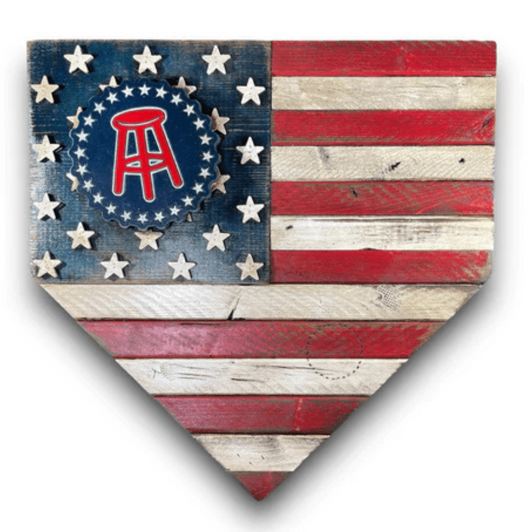 Custom logo home plate sign – personalized team logo décor, Hand Made in USA