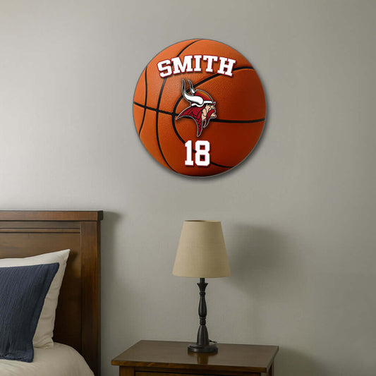 Custom printed basketball plate display with name & logo – Made in USA team décor