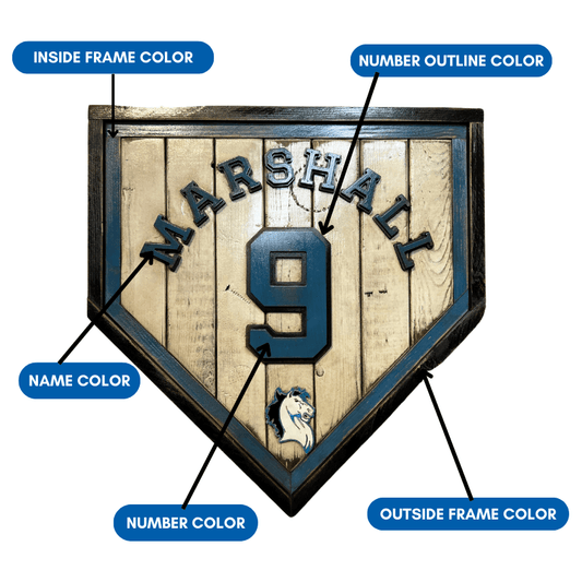 Deluxe large custom home plate sign – personalized baseball or softball award display