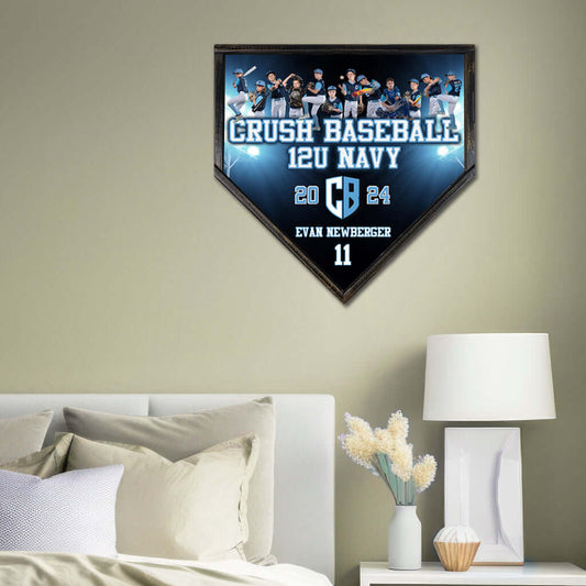Custom printed home plate sign – Made in USA baseball decor