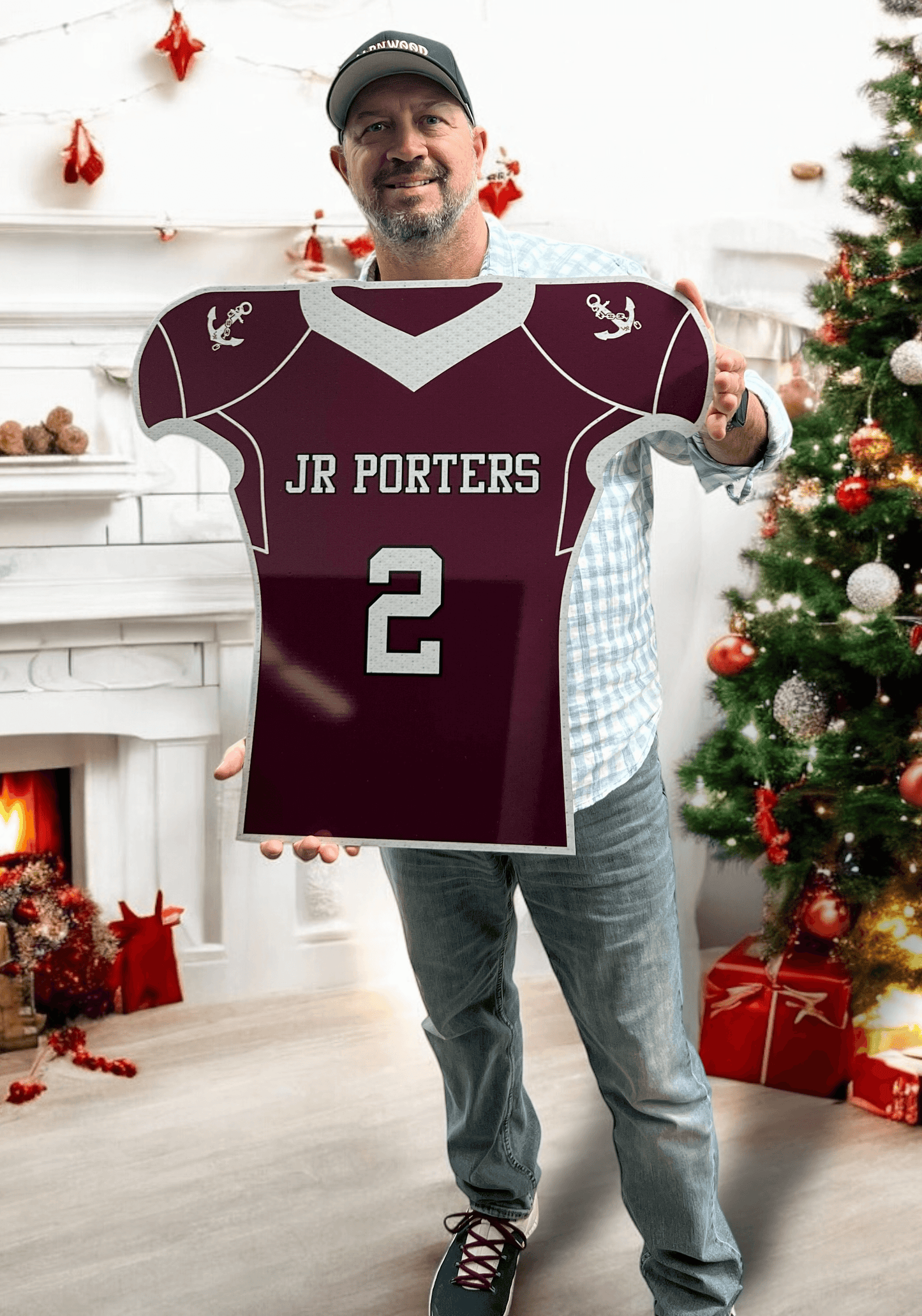 Custom metal football jersey wall sign - Made in USA