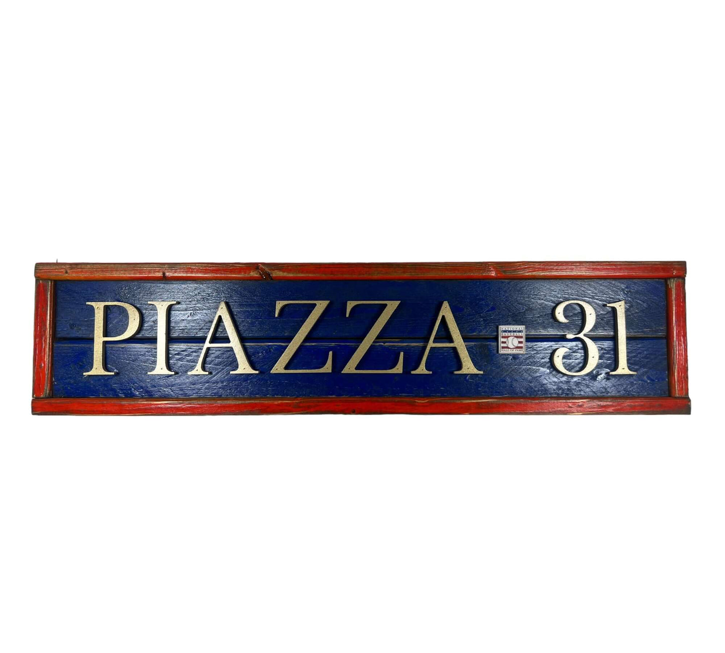 Hand Crafted Wooden baseball nameplate with Mike Piazza #31. Made in USA.