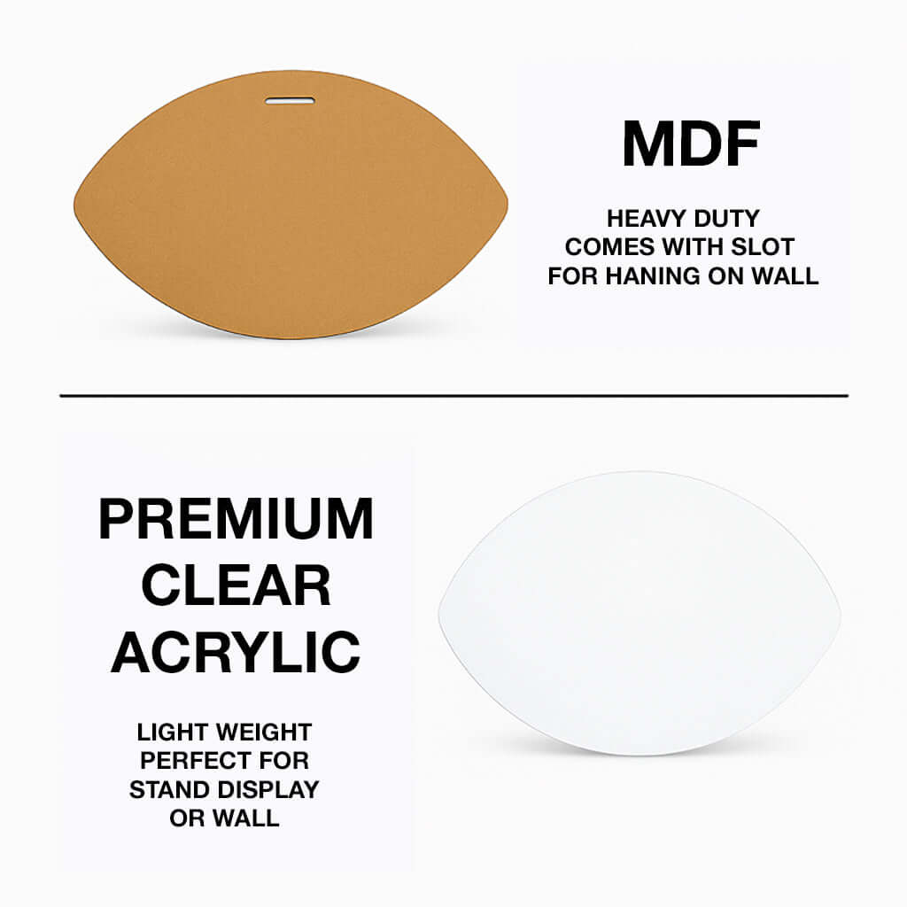 Custom printed football plate display with name & logo – Made in USA team décor