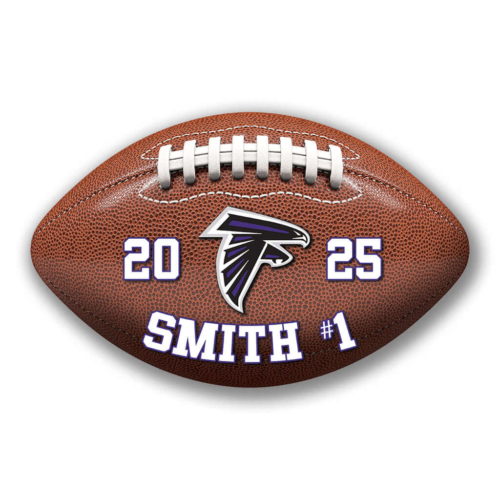 Custom printed football plate display with name & logo – Made in USA team décor