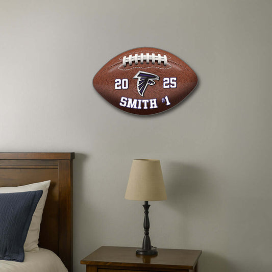 Custom printed football plate display with name & logo – Made in USA team décor