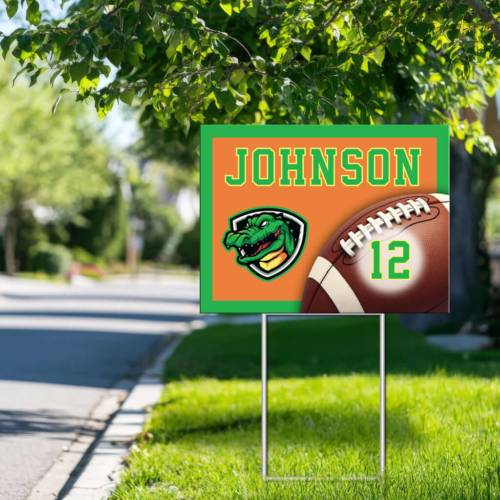Custom football yard sign for schools and teams - Made in USA