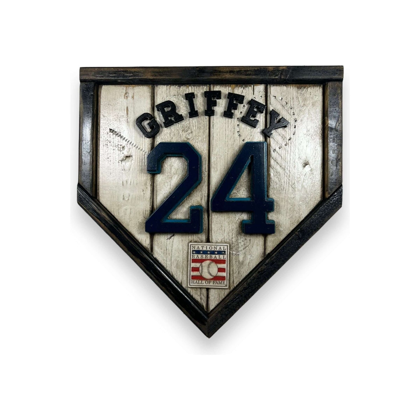 Ken Griffey Jr. #24 - Custom baseball Hall of Fame legacy home plate sign – handcrafted USA sports memorabilia
