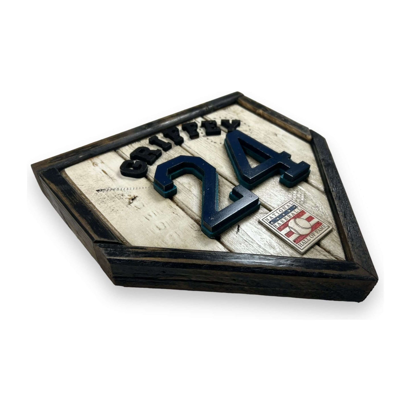 Ken Griffey Jr. #24 - Custom baseball Hall of Fame legacy home plate sign – handcrafted USA sports memorabilia
