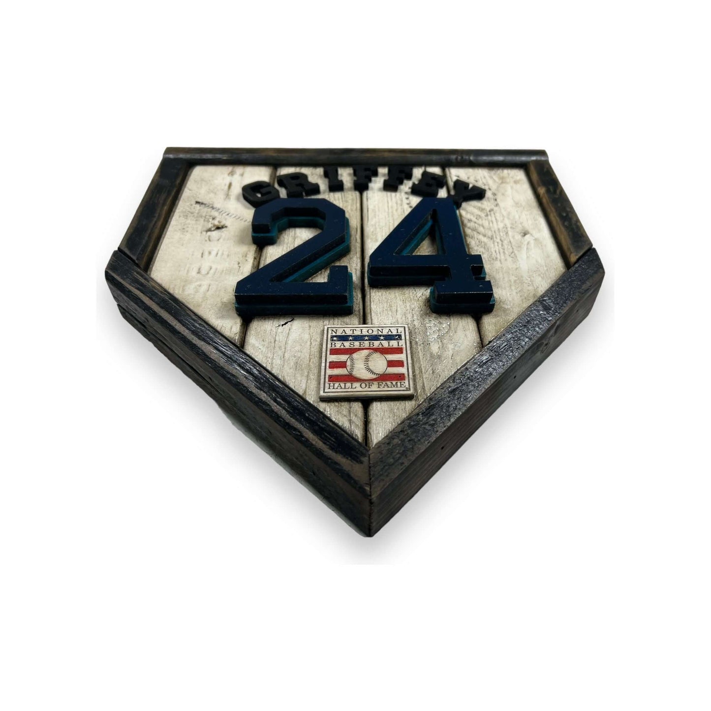 Ken Griffey Jr. #24 - Custom baseball Hall of Fame legacy home plate sign – handcrafted USA sports memorabilia