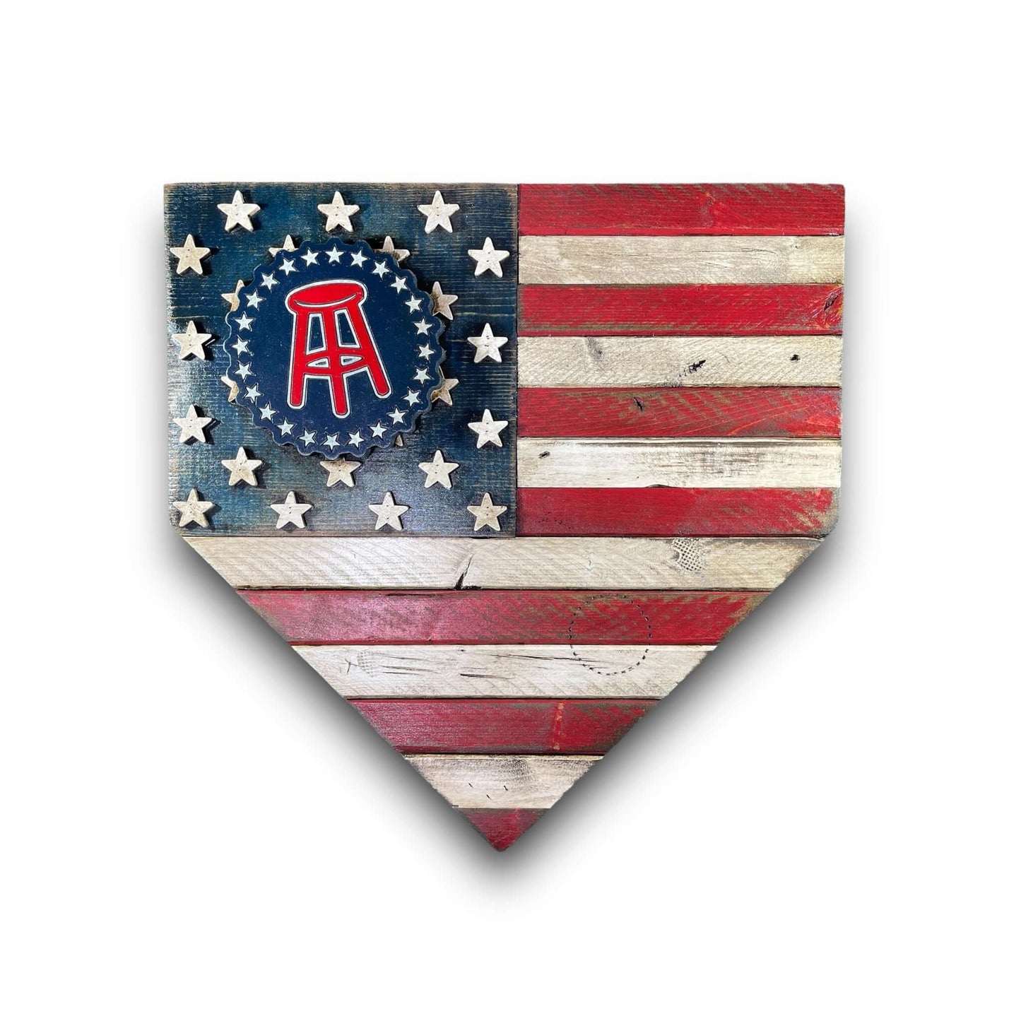 Custom logo home plate sign – personalized team logo décor, Hand Made in USA