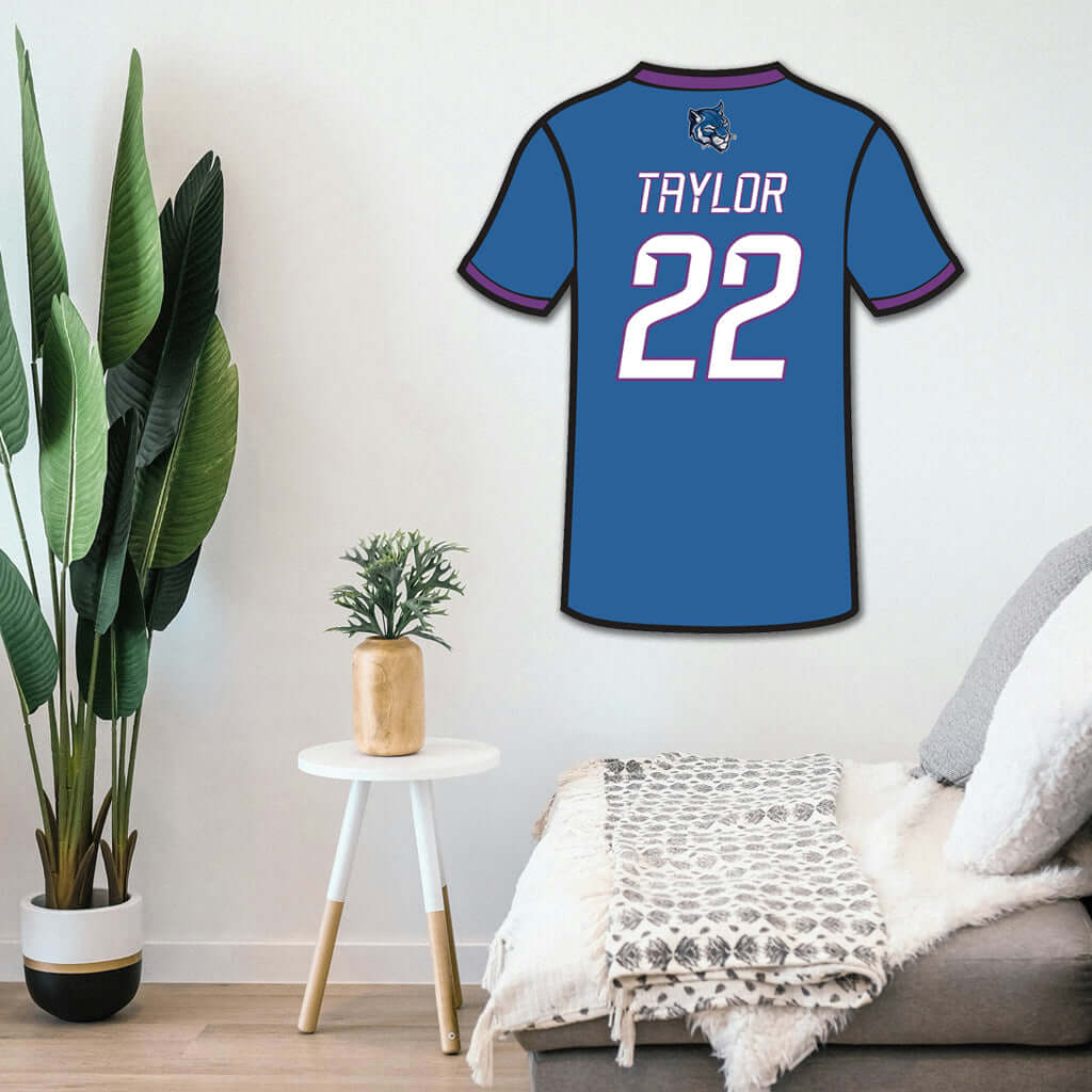 Custom metal soccer jersey back wall sign - Made in USA