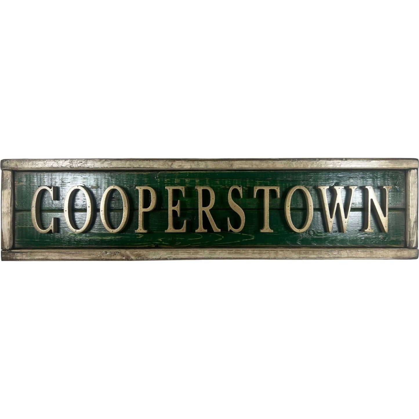 Hand Crafted Wooden baseball nameplate with Cooperstown. Made in USA.