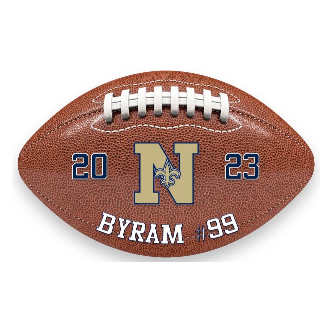 Custom printed football plate display with name & logo – Made in USA team décor