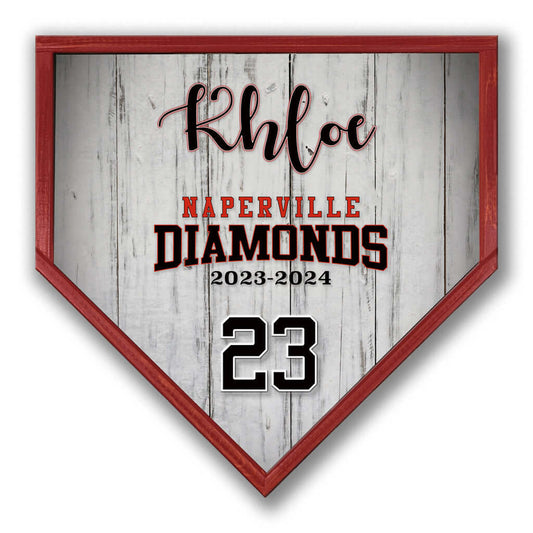 Custom softball home plate print – team spirit accessory - Made in USA