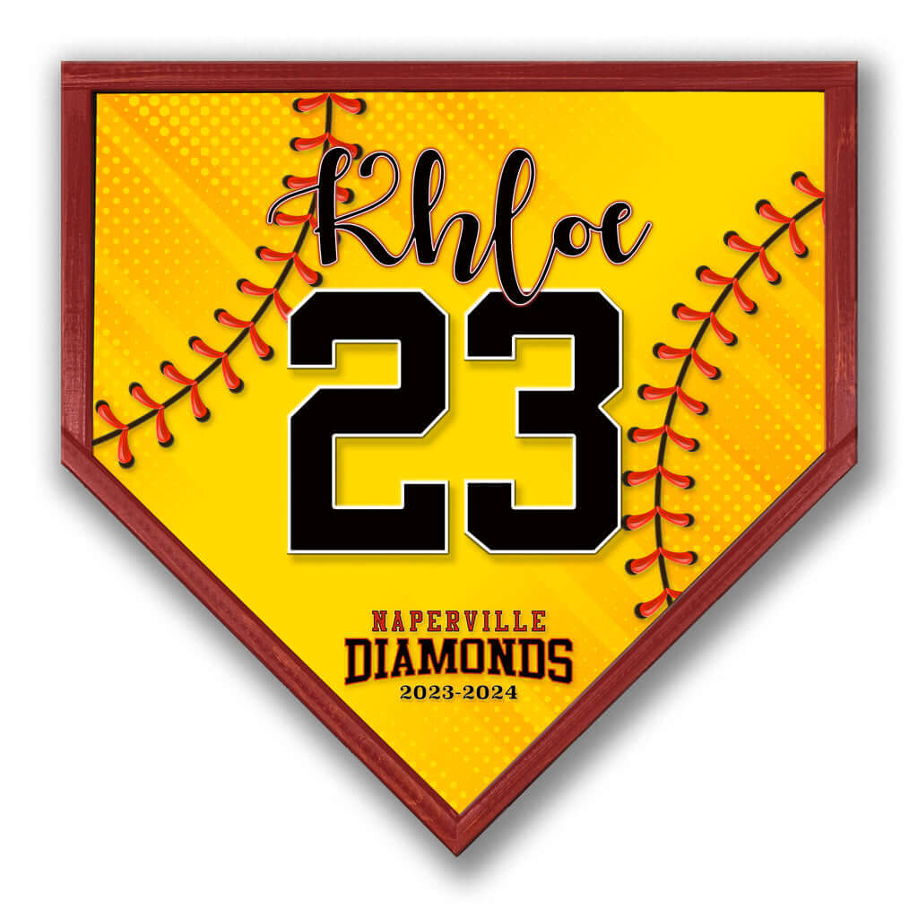 Custom softball home plate print – team spirit accessory - Made in USA