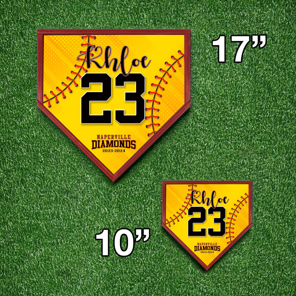 Custom softball home plate print – team spirit accessory - Made in USA