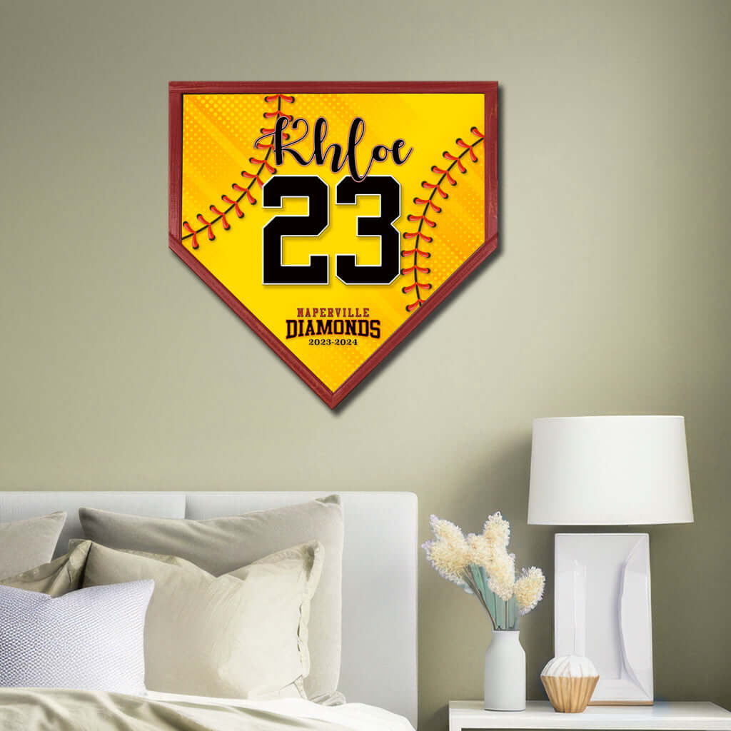 Custom softball home plate print – team spirit accessory - Made in USA