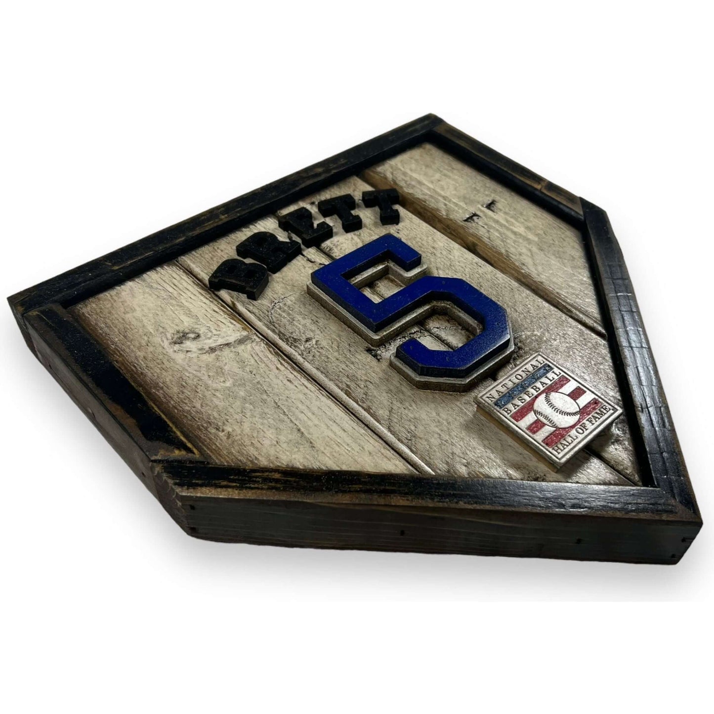 George Brett #5 - Custom baseball Hall of Fame legacy home plate sign – handcrafted USA sports memorabilia