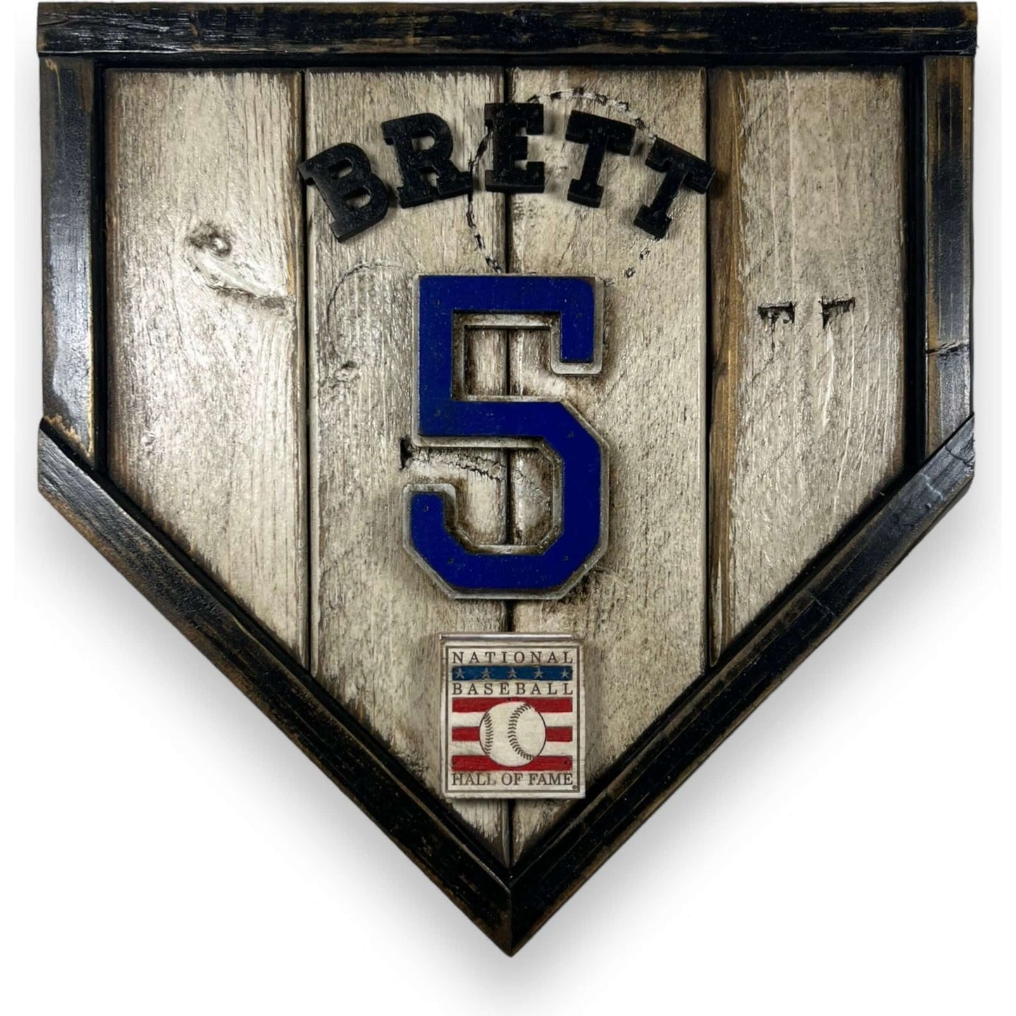 George Brett #5 - Custom baseball Hall of Fame legacy home plate sign – handcrafted USA sports memorabilia