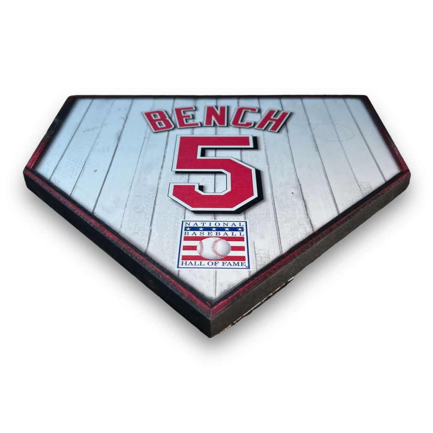 Custom Home plate jersey sign. Johnny Bench 5 - Made in USA