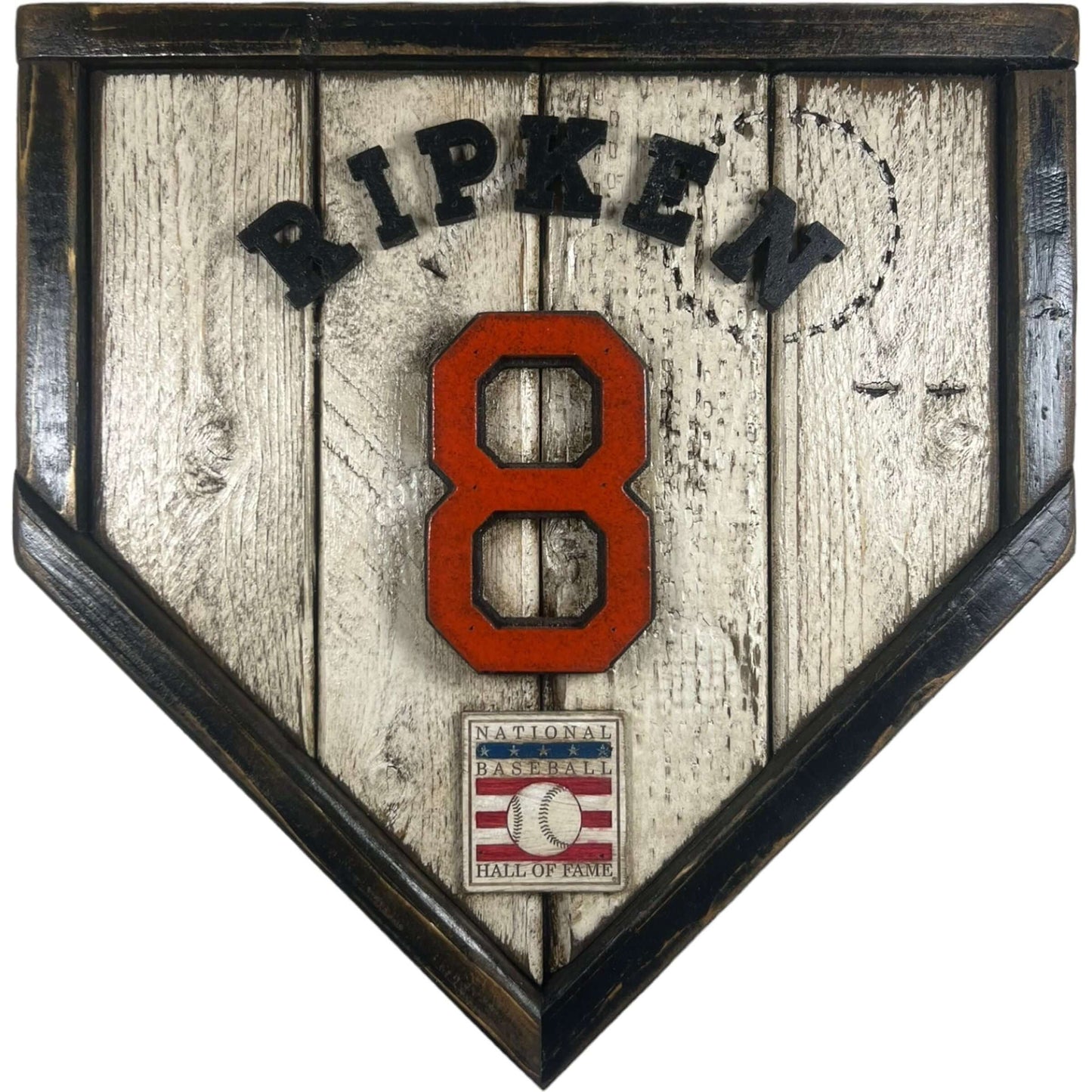 Cal Ripken Jr. #8 - Custom baseball Hall of Fame legacy home plate sign – handcrafted USA sports memorabilia
