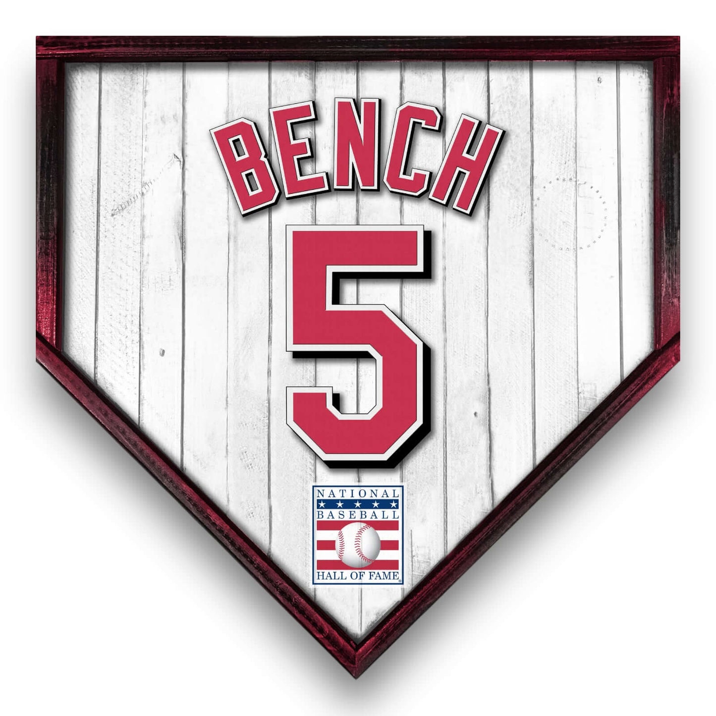 Custom Home plate jersey sign. Johnny Bench 5 - Made in USA