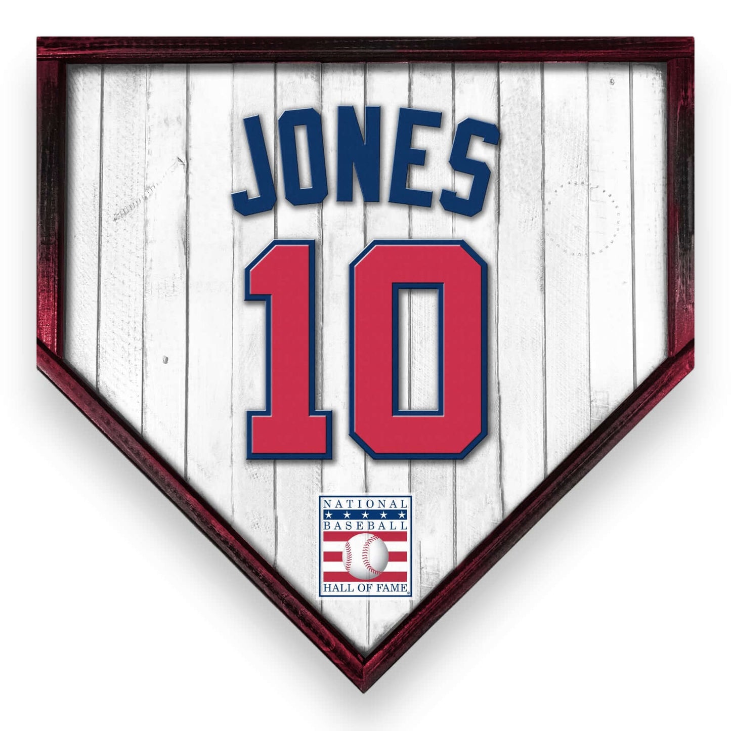 Custom Home plate jersey sign. Chipper Jones 10 - Made in USA.