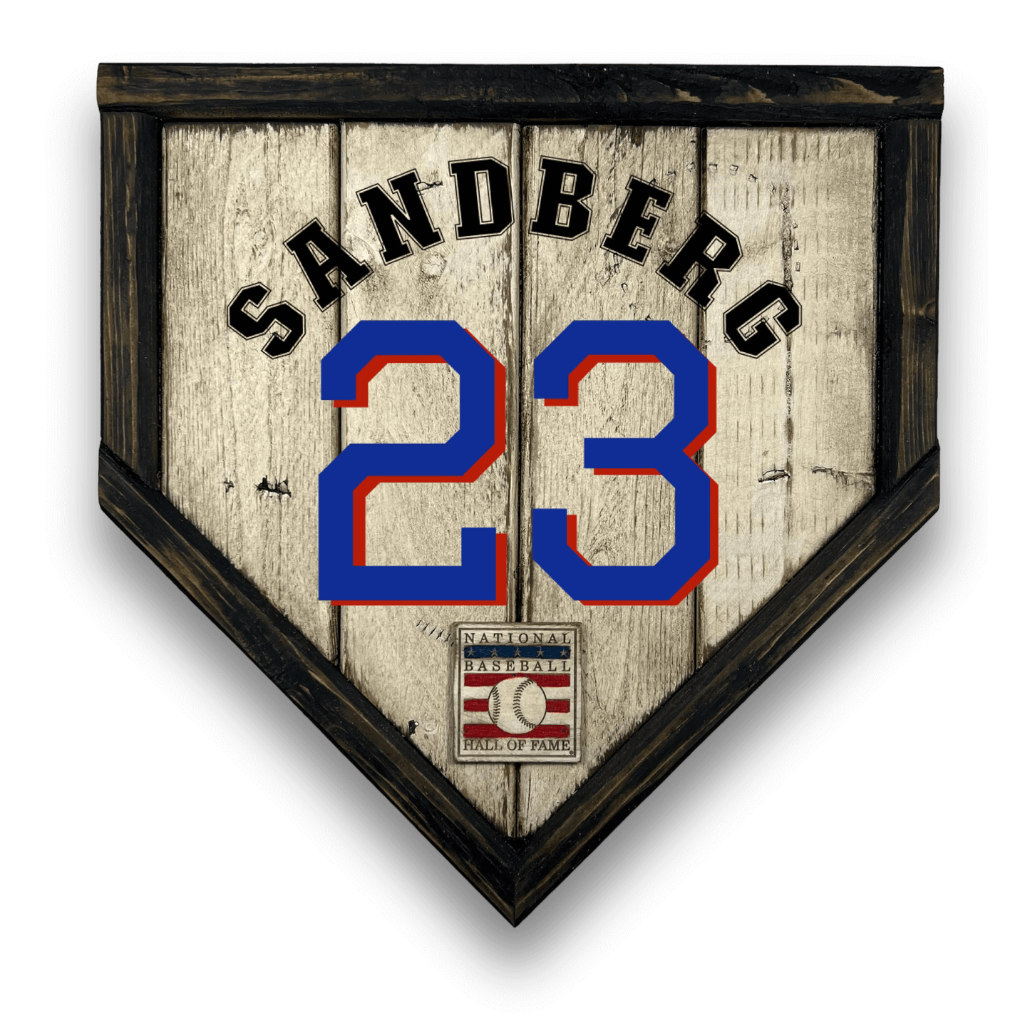 Ryne Sandberg #23 - Custom baseball Hall of Fame legacy home plate sign – handcrafted USA sports memorabilia