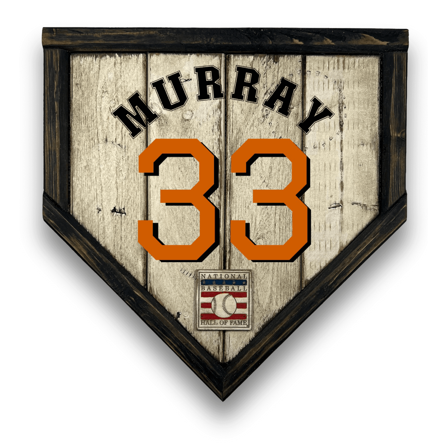 Eddie Murray #33 - Custom baseball Hall of Fame legacy home plate sign – handcrafted USA sports memorabilia