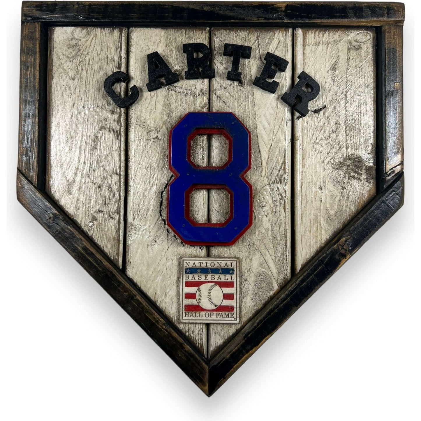 Gary Carter #8 - Custom baseball Hall of Fame legacy home plate sign – handcrafted USA sports memorabilia