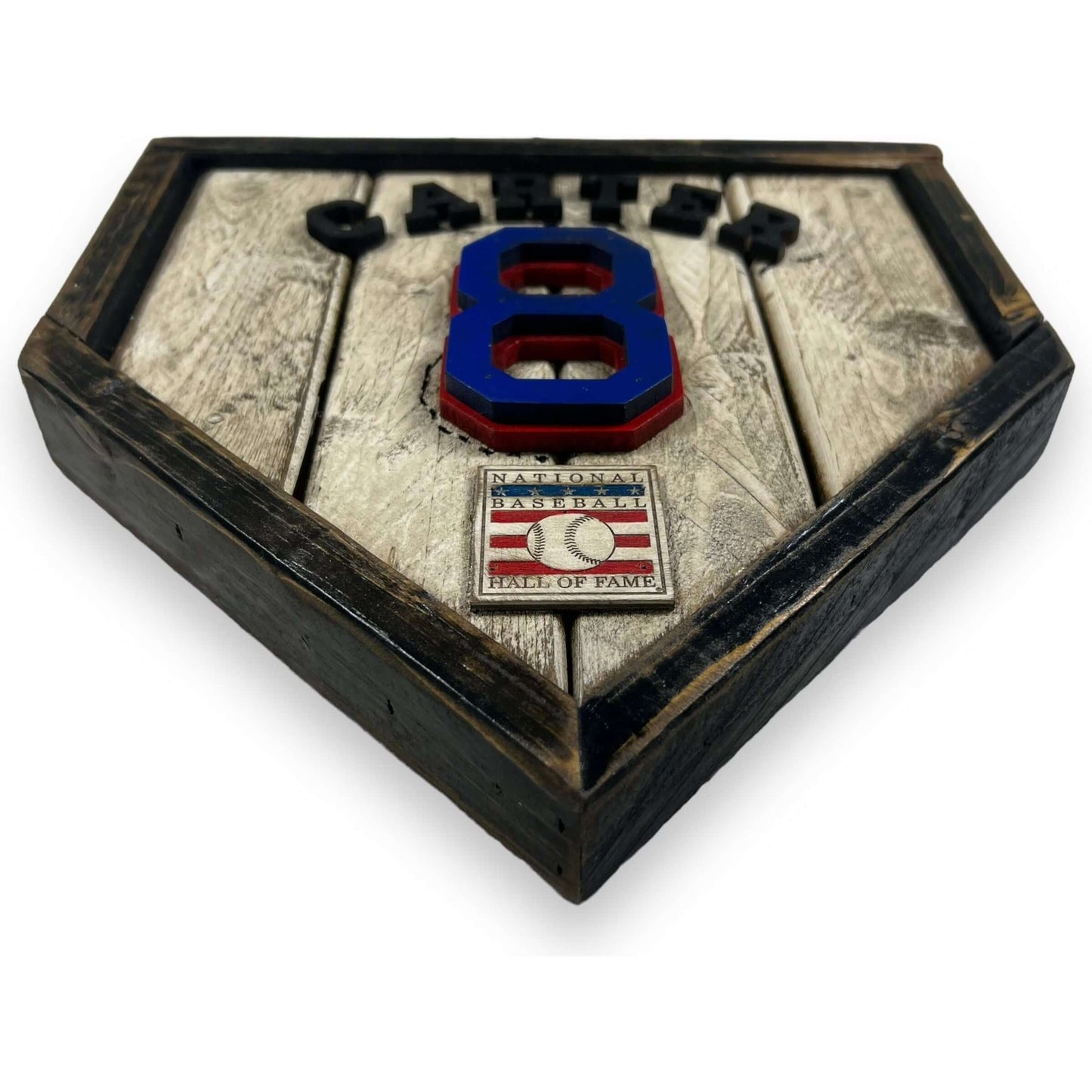 Gary Carter #8 - Custom baseball Hall of Fame legacy home plate sign – handcrafted USA sports memorabilia