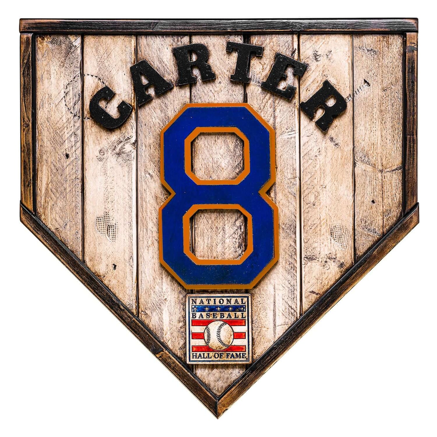 Gary Carter #8 - Custom baseball Hall of Fame legacy home plate sign – handcrafted USA sports memorabilia