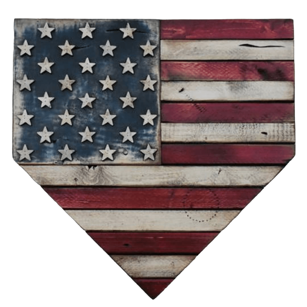 Americana home plate sign – Made in USA baseball décor