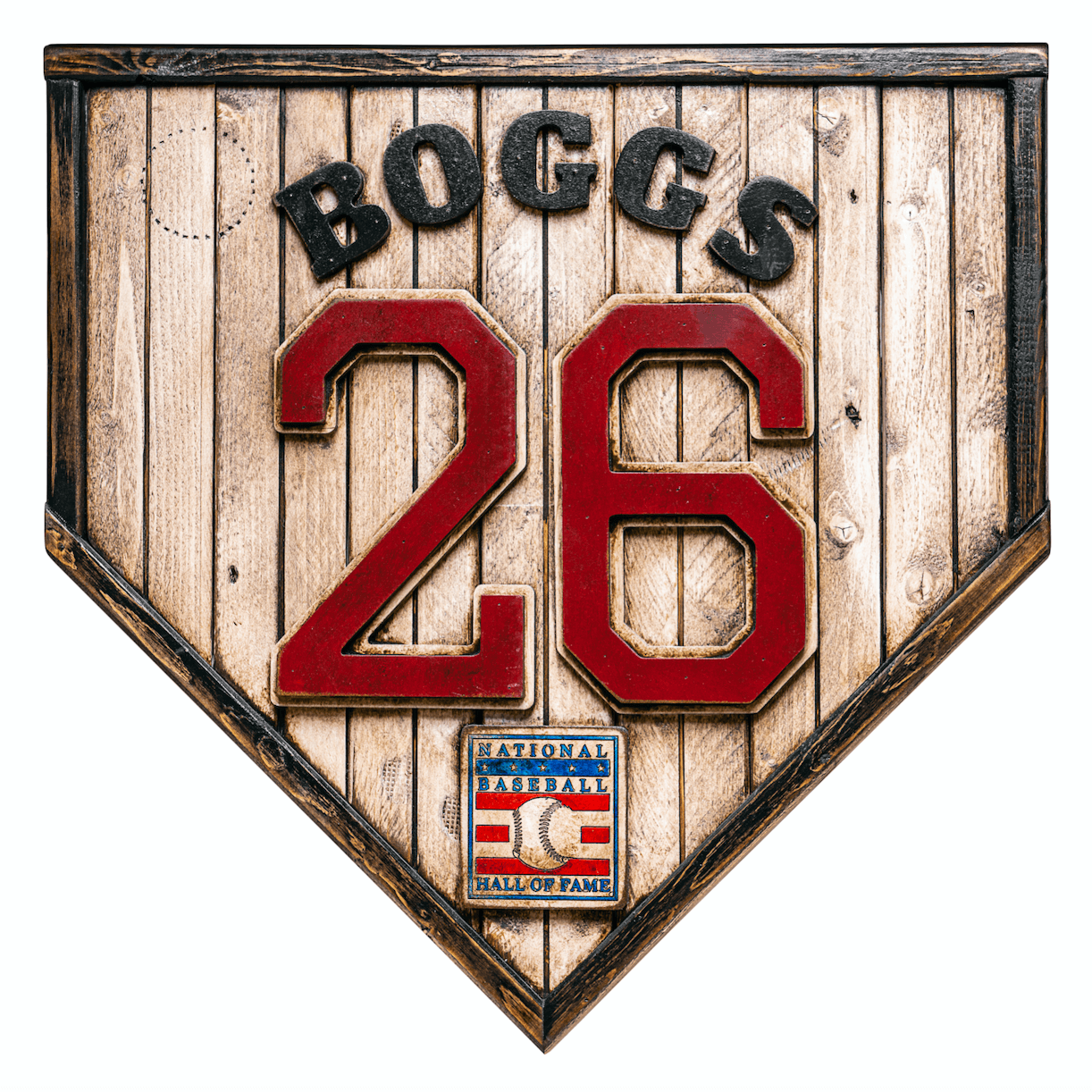 Wade Boggs #26 Custom baseball Hall of Fame legacy home plate sign – handcrafted USA sports memorabilia