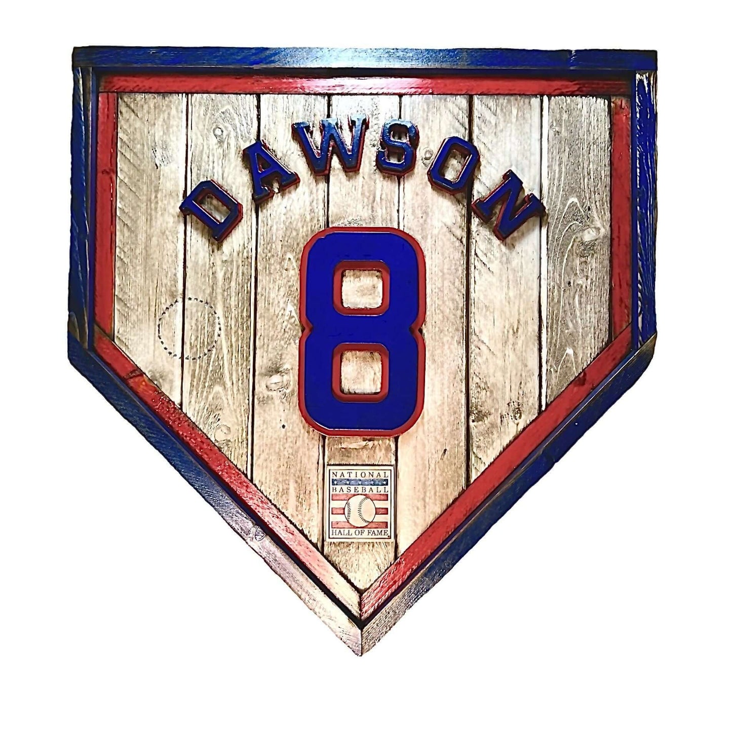Andre Dawson #8 - National Baseball Hall of Fame Handmade Home Plate. Baseball Memorabilia. Made in USA