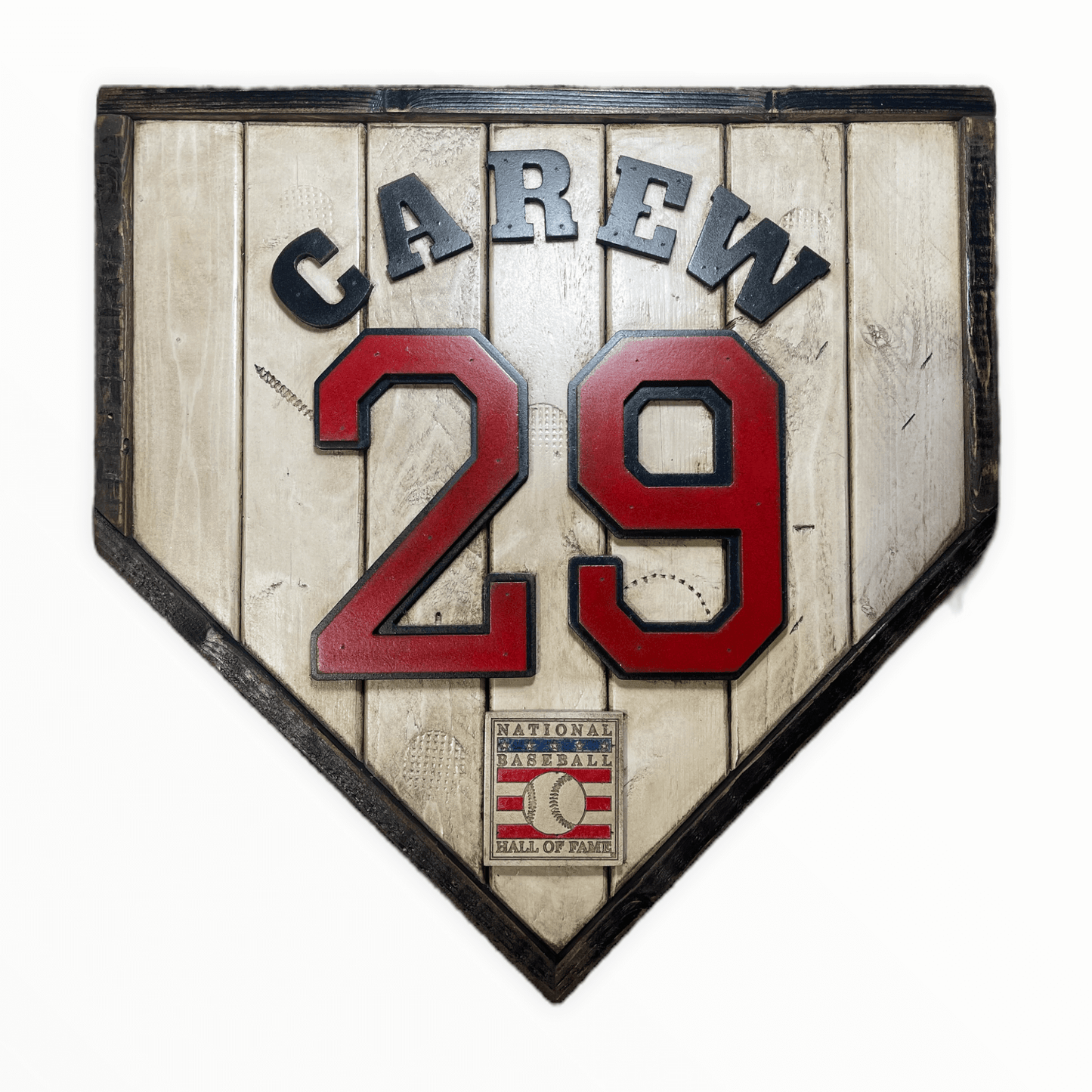 Rod Carew #29 - Custom baseball Hall of Fame legacy home plate sign – handcrafted USA sports memorabilia