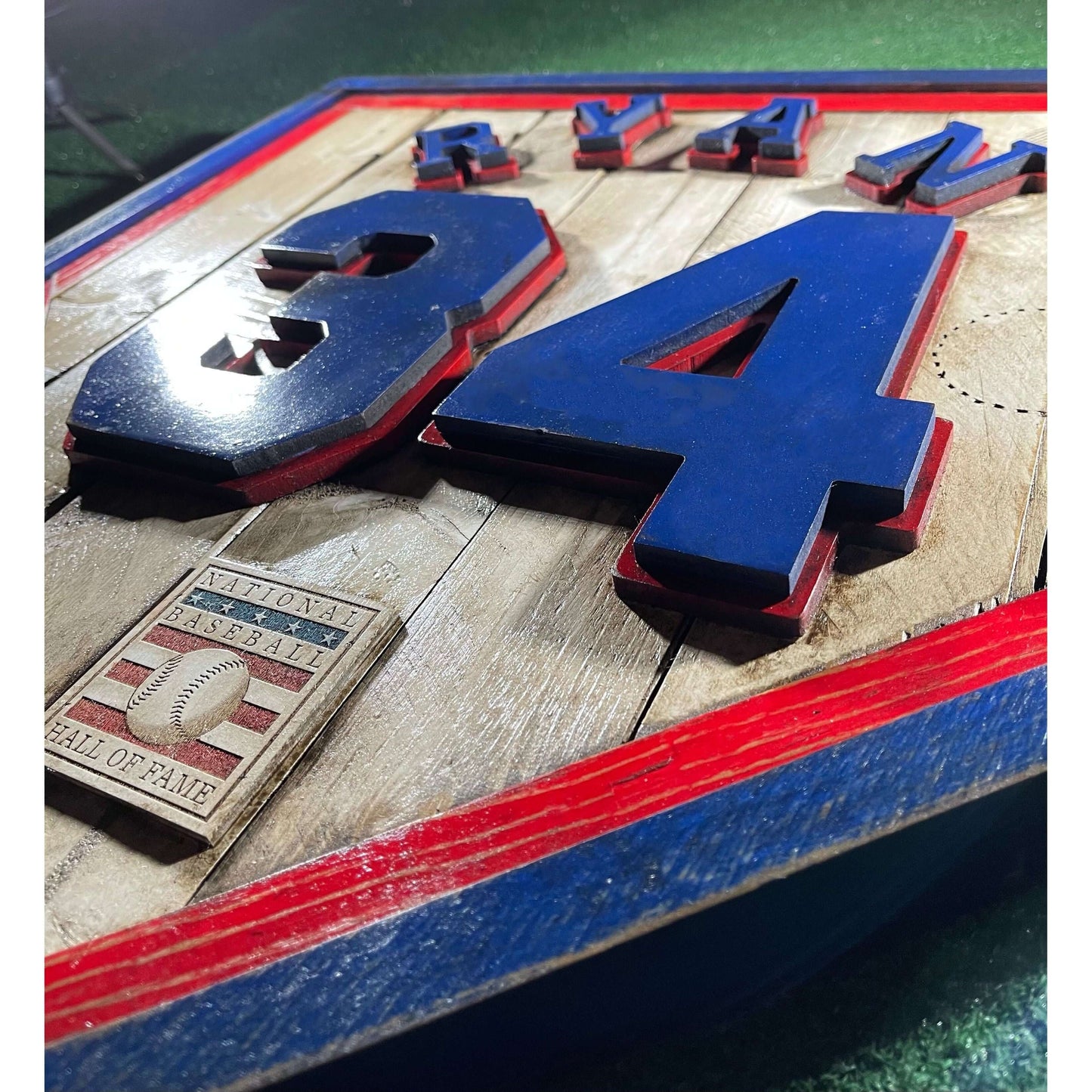 Nolan Ryan #34 - National Baseball Hall of Fame Handmade Home Plate. Baseball Memorabilia. Made in USA