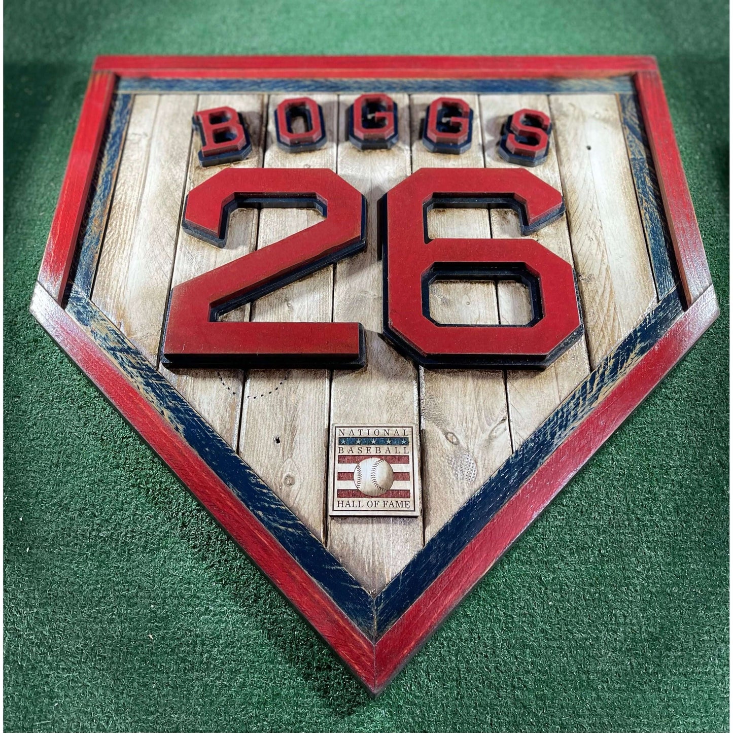 Wade Boggs #26 - National Baseball Hall of Fame Handmade Home Plate. Baseball Memorabilia. Made in USA