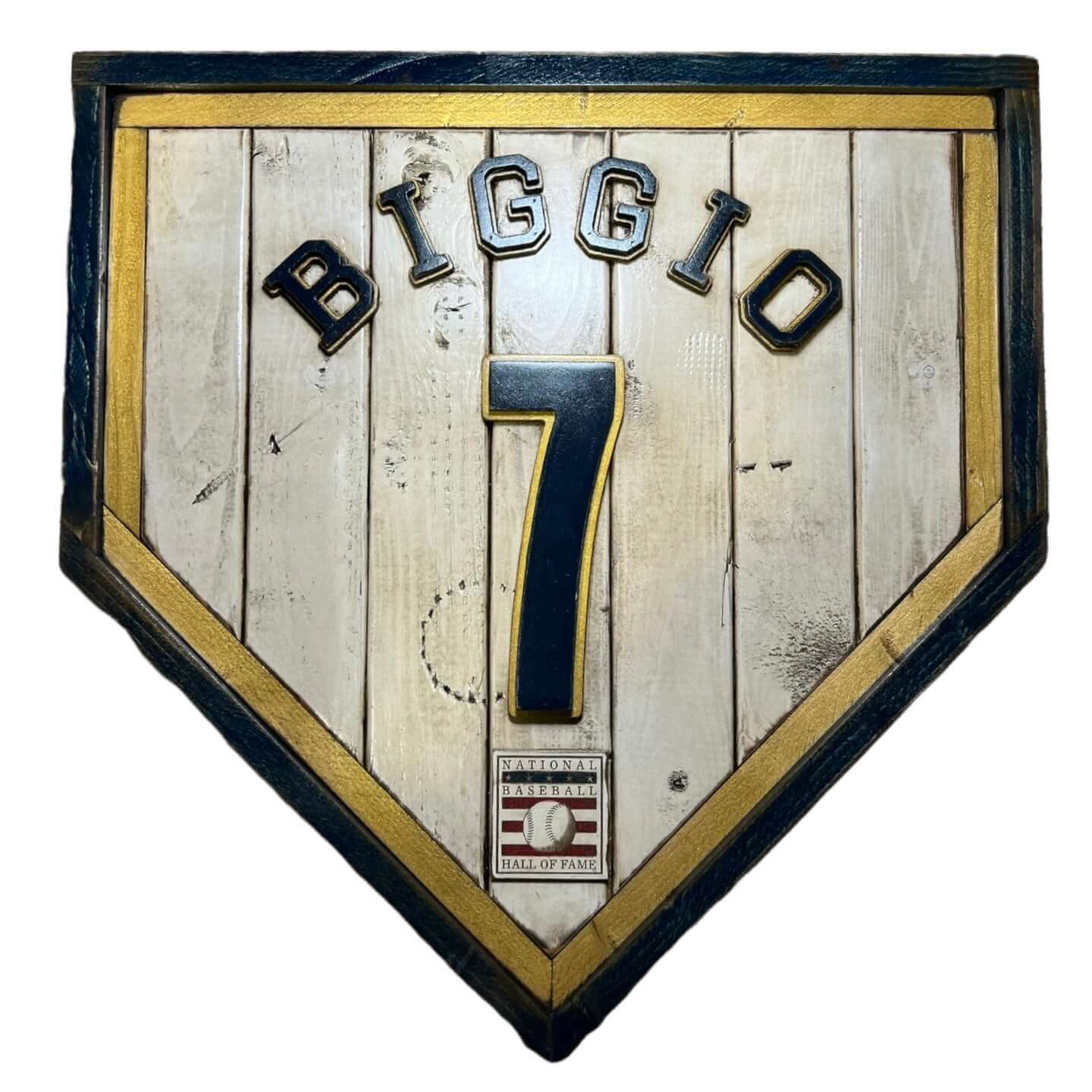 Craig Biggio #7 - National Baseball Hall of Fame Handmade Home Plate. Baseball Memorabilia. Made in USA