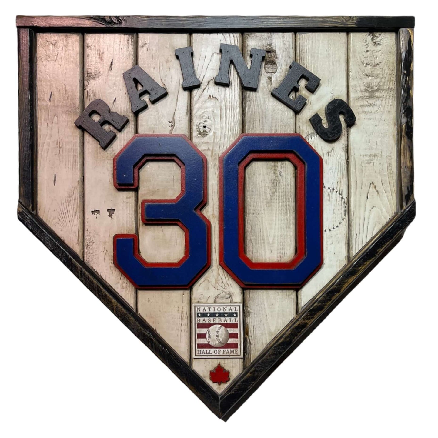 Tim Raines #30 - Custom baseball Hall of Fame legacy home plate sign – handcrafted USA sports memorabilia