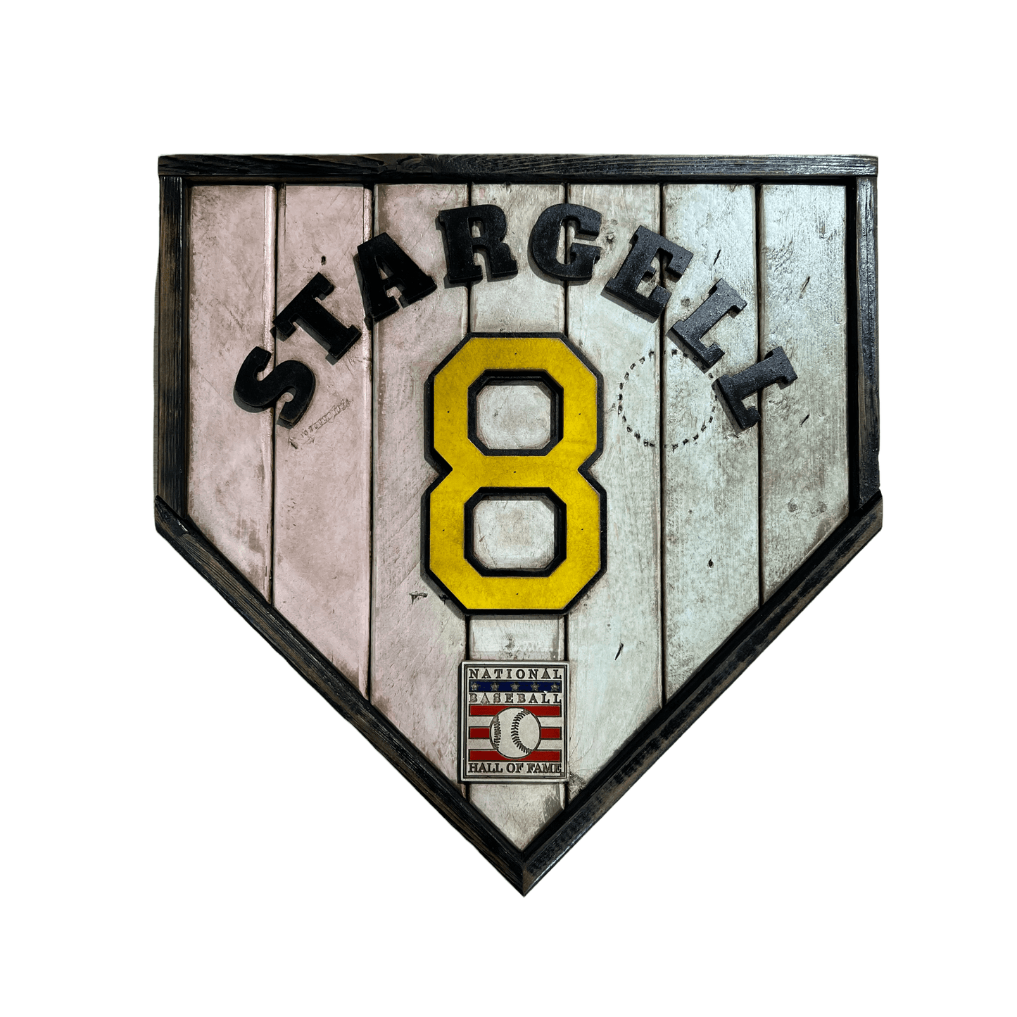 Willie Stargell #8 - Custom baseball Hall of Fame legacy home plate sign – handcrafted USA sports memorabilia