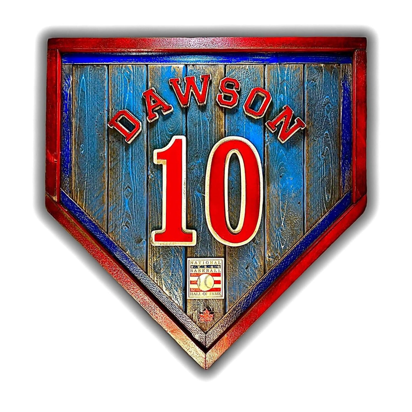 Andre Dawson #10 - National Baseball Hall of Fame Handmade Home Plate. Baseball Memorabilia. Made in USA