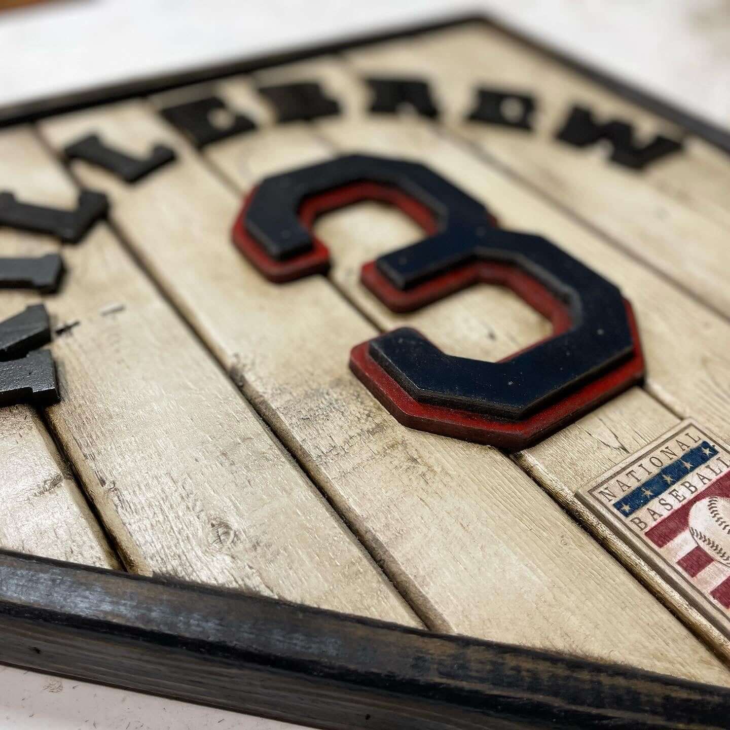 Custom baseball Hall of Fame legacy home plate sign – handcrafted USA sports memorabilia
